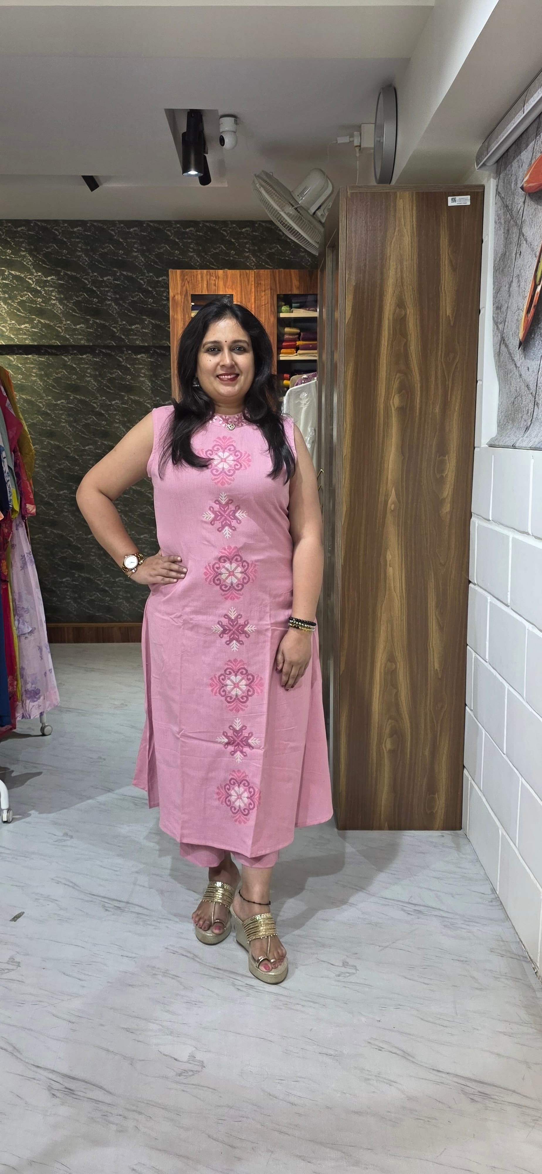 Blush Pink Premium Flex Cotton Kurta Set view 2